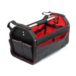 Wiltec Werkzeugtasche Größe L 33x18,5x25 cm, Werkzeugbeutel mit verstellbarem Schultergurt und Tragegriff, Innen- und Außenfächer, Aufbewahrungstasche