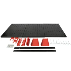 Wiltec Werkzeugwand 120x60cm aus 3 Lochplatten mit 17 Haken zur hängenden Aufbewahrung von Werkzeugen Werkstatteinrichtung Werkzeughalter Lochwand