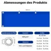 Wiltec wetterfeste Abdeckplane blau, wasserfeste Plane mit Ösen 4 x 6 m, Polyester Plane 650 g/m², UV-resistente Gartenplane, robuste Schutzplane mit PVC Beschichtung