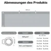 Wiltec wetterfeste Abdeckplane grau, wasserfeste Plane mit Ösen 4 x 8 m, Polyester Plane 650 g/m², UV-resistente Gartenplane, robuste Schutzplane mit PVC Beschichtung