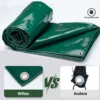 Wiltec wetterfeste Abdeckplane dunkelgrün, wasserfeste Plane mit Ösen 4 x 6 m, Polyester Plane 650 g/m², UV-resistente Gartenplane, robuste Schutzplane mit PVC Beschichtung