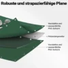 Wiltec wetterfeste Abdeckplane dunkelgrün, wasserfeste Plane mit Ösen 5 x 9 m, Polyester Plane 650 g/m², UV-resistente Gartenplane, robuste Schutzplane mit PVC Beschichtung