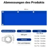 Wiltec wetterfeste Abdeckplane blau, wasserfeste Plane mit Ösen 5 x 9 m, Polyester Plane 650 g/m², UV-resistente Gartenplane, robuste Schutzplane mit PVC Beschichtung
