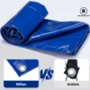 Wiltec wetterfeste Abdeckplane blau, wasserfeste Plane mit Ösen 4 x 8 m, Polyester Plane 650 g/m², UV-resistente Gartenplane, robuste Schutzplane mit PVC Beschichtung