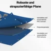 Wiltec wetterfeste Abdeckplane blau, wasserfeste Plane mit Ösen 4 x 5 m, Polyester Plane 650 g/m², UV-resistente Gartenplane, robuste Schutzplane mit PVC Beschichtung