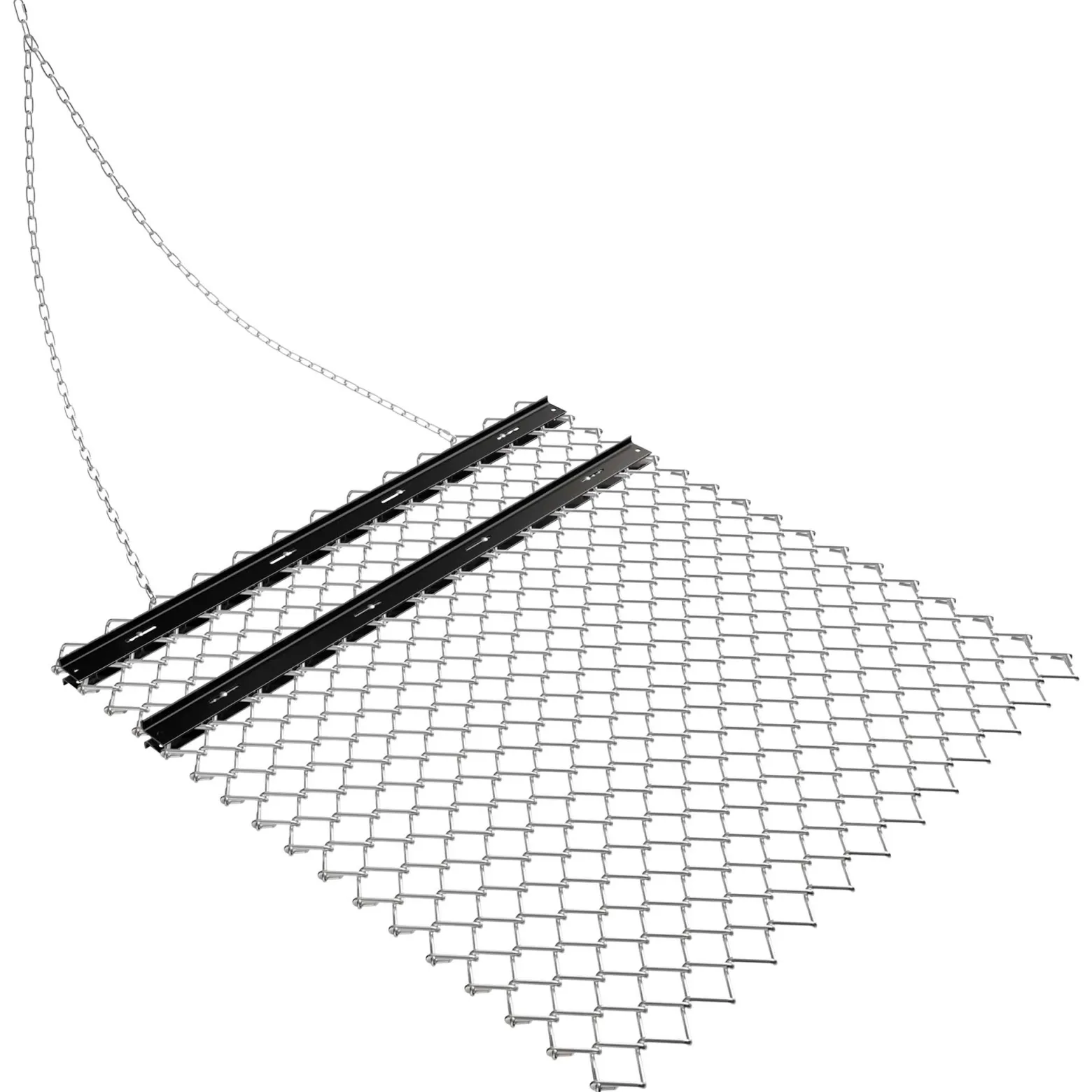 Wiltec Wiesenegge 155 x 123,5 cm mit Kettennetz, Schleppegge für Rasentraktor, ATV und UTV, Wiesenschleppe zur Bodenbearbeitung und Bodenbegradigung