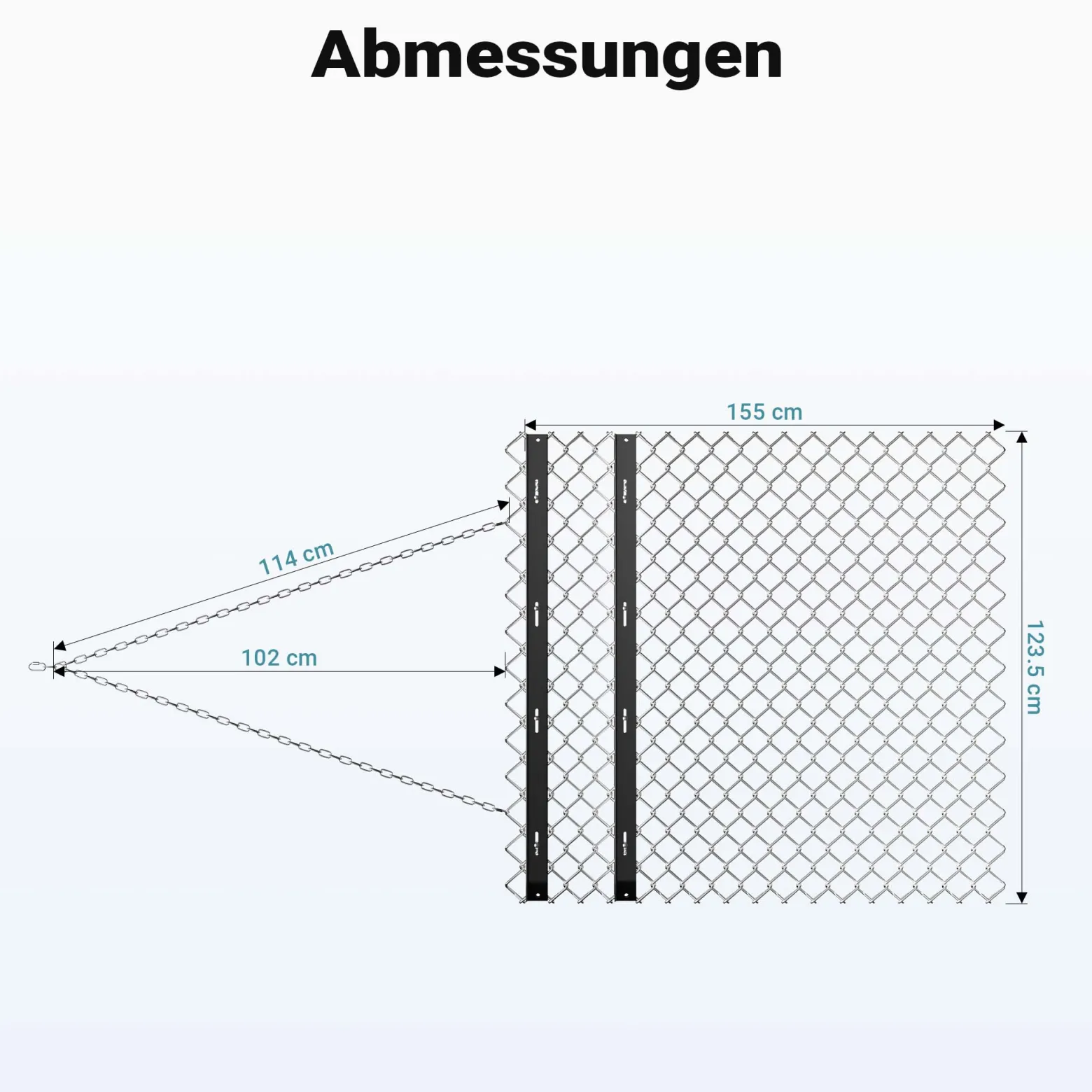 Wiltec Wiesenegge 155 x 123,5 cm mit Kettennetz, Schleppegge für Rasentraktor, ATV und UTV, Wiesenschleppe zur Bodenbearbeitung und Bodenbegradigung