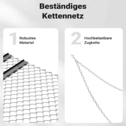 Wiltec Wiesenegge 155 x 123,5 cm mit Kettennetz, Schleppegge für Rasentraktor, ATV und UTV, Wiesenschleppe zur Bodenbearbeitung und Bodenbegradigung