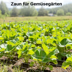 Wiltec Wildzaun 100/08/15 50 m lang, 100 cm hoch, 8 Drahtreihen, 15 cm Maschenbreite, Weidezaun aus Knotengeflecht, Drahtzaun z. B. für Forst- und Landwirtschaft