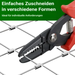 Wiltec Wildzaun 100/08/15 50 m lang, 100 cm hoch, 8 Drahtreihen, 15 cm Maschenbreite, Weidezaun aus Knotengeflecht, Drahtzaun z. B. für Forst- und Landwirtschaft