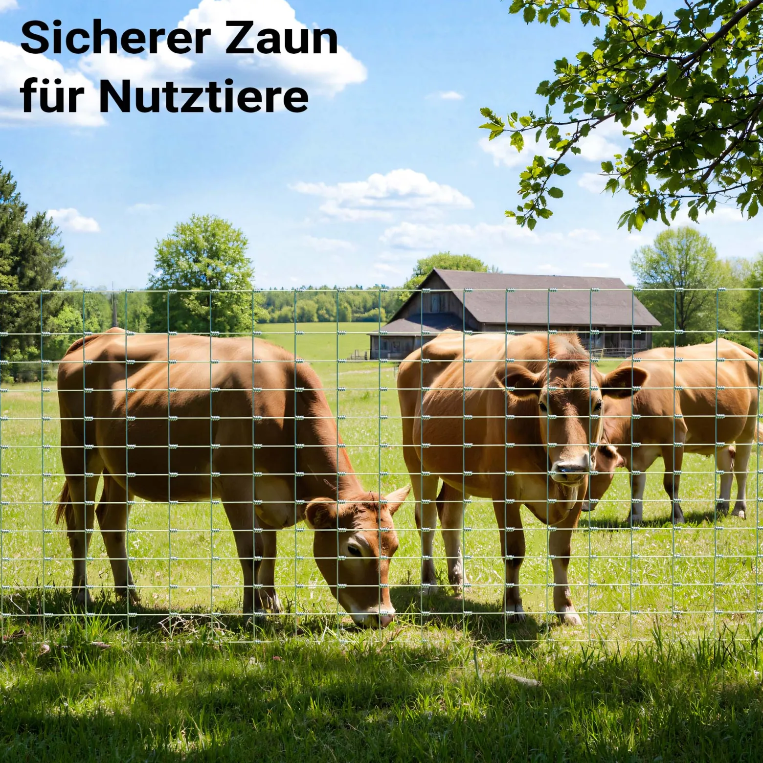 Wiltec Wildzaun 125/13/15 50 m lang, 125 cm hoch, 13 Drahtreihen, 15 cm Maschenbreite, Weidezaun aus Knotengeflecht, Drahtzaun z. B. für Forst- und Landwirtschaft