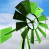 Wiltec Windrad mit 245 cm Höhe, Windmühle in Grün, Windspiel im US-Design, Gartendeko mit kugelgelagertem Texasrad, Rankhilfe für Garten