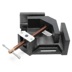 Wiltec Winkelschraubstock 90° mit 100 mm Backenbreite 75 mm Spanntiefe, Winkelzwinge aus Gusseisen, Schraubstock, Gehrungszwinge