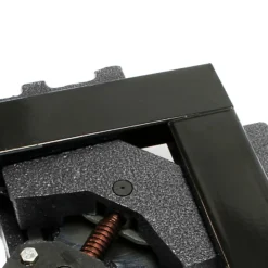Wiltec Winkelschraubstock 90° mit 100 mm Backenbreite 75 mm Spanntiefe, Winkelzwinge aus Gusseisen, Schraubstock, Gehrungszwinge