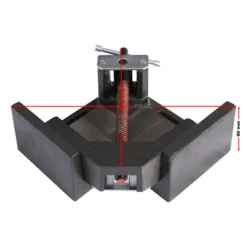 Wiltec Winkelschraubstock 90° mit 100 mm Backenbreite 75 mm Spanntiefe, Winkelzwinge aus Gusseisen, Schraubstock, Gehrungszwinge