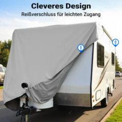 Wiltec Wohnwagen Schutzhülle Größe S 426 x 225 x 220 cm Plane, Abdeckplane für Caravan und Wohnmobil, Wohnwagenplane aus PP, Schutzhaube Abdeckung