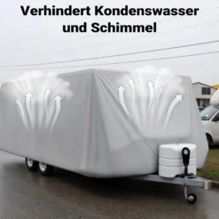 Wiltec Wohnwagen Schutzhülle Größe L 580 x 225 x 220 cm Plane, Abdeckplane für Caravan und Wohnmobil, Wohnwagenplane aus PP, Schutzhaube Abdeckung