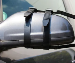 Wiltec Wohnwagenspiegel oval universal Außenspiegel für Wohnwagen und Caravan mit Gummiriemen, Flach- und Konvexspiegel