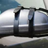 Wiltec Wohnwagenspiegel schwarz universal Außenspiegel für Wohnwagen und Caravan mit Gummiriemen, Flach- und Konvexspiegel