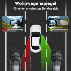 Wiltec Wohnwagenspiegel 2 Stück universal Außenspiegel 2er Set für Wohnwagen und Caravan mit Gummiriemen, drehbar und zusammenklappbar