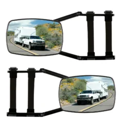 Wiltec Wohnwagenspiegel 2 Stück universal Außenspiegel 2er Set für Wohnwagen und Caravan mit Gummiriemen, drehbar und zusammenklappbar