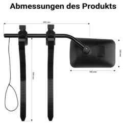 Wiltec Wohnwagenspiegel 120x180mm universal schwarz Außenspiegel für Wohnwagen und Caravan mit Gummiklemmen, stufenlos verstellbar, Aufbewahrungstasche