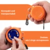 Wiltec Wäscheleine ausziehbar orange 8 m, Camping Wäscheleine mit 20 Wäscheklammern, Outdoor Trockenleine bis 75 kg, Reisewäscheleine mit Clips und Transportbeutel