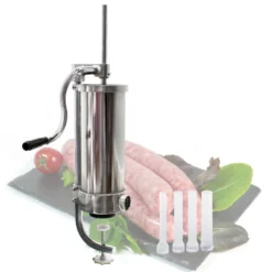 Wiltec Wurstfüller Wurstfüllmaschine mit 3,5L Fassungsvermögen für Wurstbrät Wurstmaschine zum Bratwurst selber machen