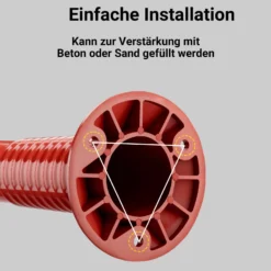 Wiltec 2x Absperrpfosten Ø 20 x 75 cm aus PU, Sperrpfosten mit Reflexionsstreifen, mobile Absperrung mit Schrauben, Aufprallschutz für Fahrzeuge