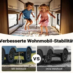 Wiltec 4x Aluminium Stützböcke für Wohnwagen und Anhänger, 160 x 160 x 280 mm, Stützbock höhenverstellbar 28-43 cm, Unterstellbock