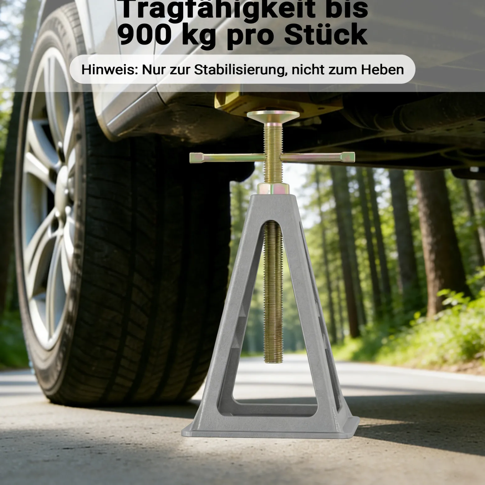 Wiltec 4x Aluminium Stützböcke für Wohnwagen und Anhänger, 160 x 160 x 280 mm, Stützbock höhenverstellbar 28-43 cm, Unterstellbock