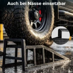 Wiltec 2x Auffahrrampe bis 2 t je Paar 905 x 295 x 278 mm, Auffahrbock für Fahrzeuge, Wartungsrampe aus Stahl