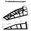 Wiltec 2x Auffahrrampe bis 2 t je Paar 830 x 262 x 270 mm, Auffahrbock für Fahrzeuge, Wartungsrampe aus Stahl