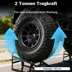 Wiltec 2x Auffahrrampe bis 2 t je Paar 830 x 262 x 270 mm, Auffahrbock für Fahrzeuge, Wartungsrampe aus Stahl
