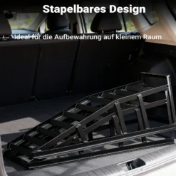 Wiltec 2x Auffahrrampe bis 2 t je Paar 830 x 262 x 270 mm, Auffahrbock für Fahrzeuge, Wartungsrampe aus Stahl