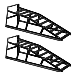 Wiltec 2x Auffahrrampe bis 2 t je Paar 830 x 262 x 270 mm, Auffahrbock für Fahrzeuge, Wartungsrampe aus Stahl