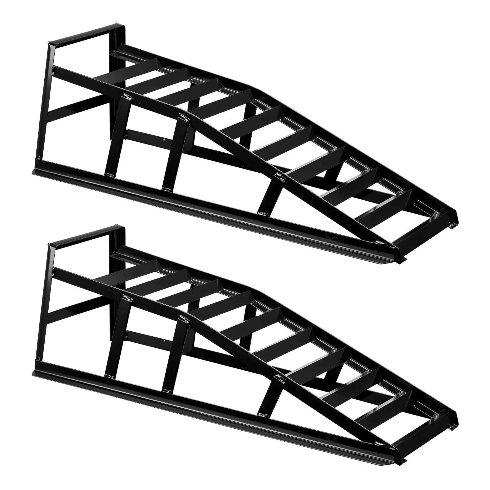 Wiltec 2x Auffahrrampe bis 2 t je Paar 830 x 262 x 270 mm, Auffahrbock für Fahrzeuge, Wartungsrampe aus Stahl