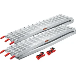 Wiltec 2x Auffahrrampe 310 cm 1080 kg für Quad ATV Motorrad, Aluminium Auffahrschiene faltbar, Verladerampe rutschsicher