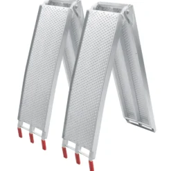 Wiltec 2x Auffahrrampe 215 cm 680 kg für Quad ATV Motorrad, Aluminium Auffahrschiene faltbar, Verladerampe rutschsicher