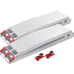 Wiltec 2x Auffahrrampe 215 cm 680 kg für Quad ATV Motorrad, Aluminium Auffahrschiene faltbar, Verladerampe rutschsicher