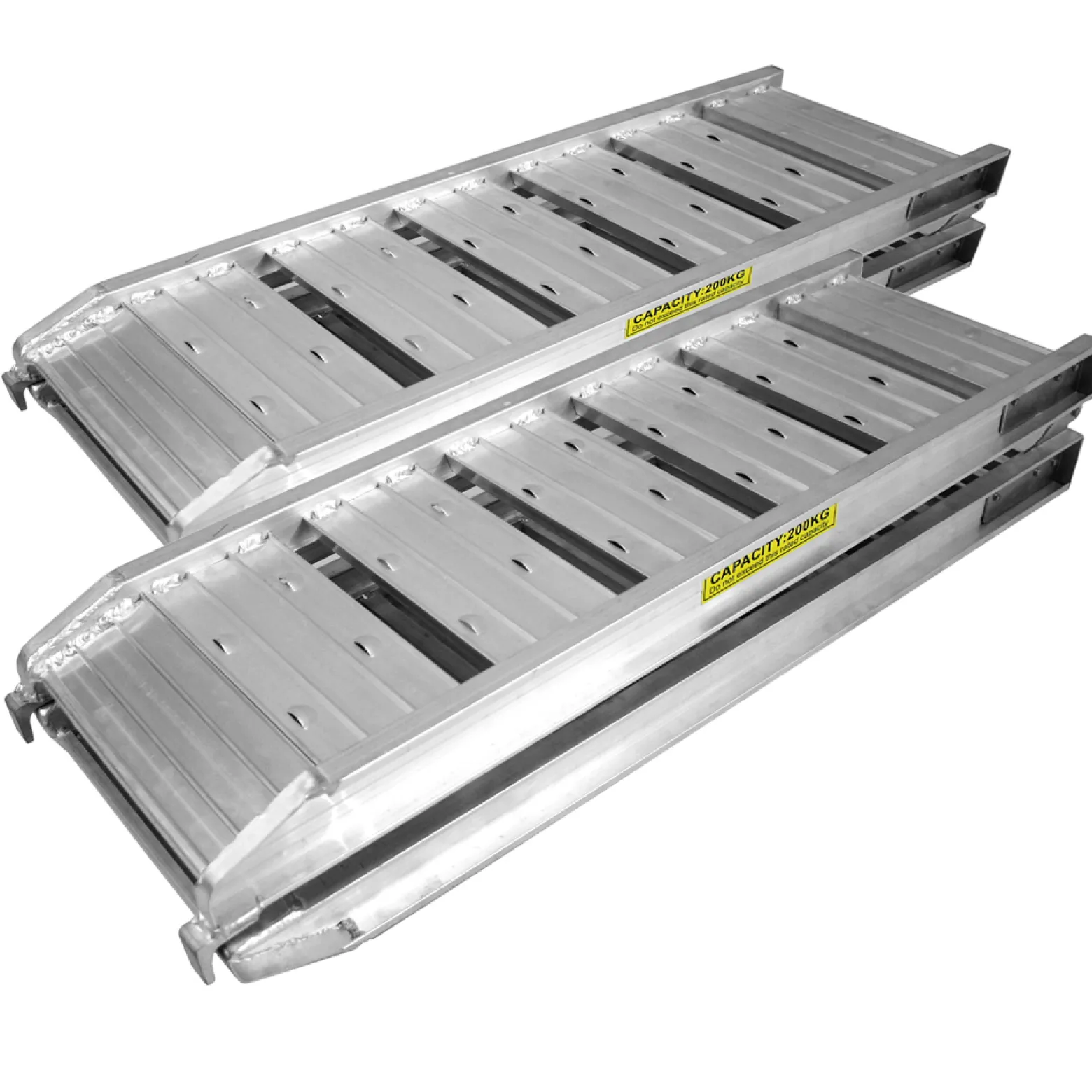 Wiltec 2x Auffahrrampe 182cm 400 kg für Motorrad ATV Quad, Aluminium Auffahrschiene faltbar, Verladerampe rutschsicher