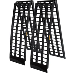 Wiltec 2x Auffahrrampe 274 cm 680 kg für Quad ATV Motorrad, Aluminium Auffahrschiene faltbar, Verladerampe rutschsicher