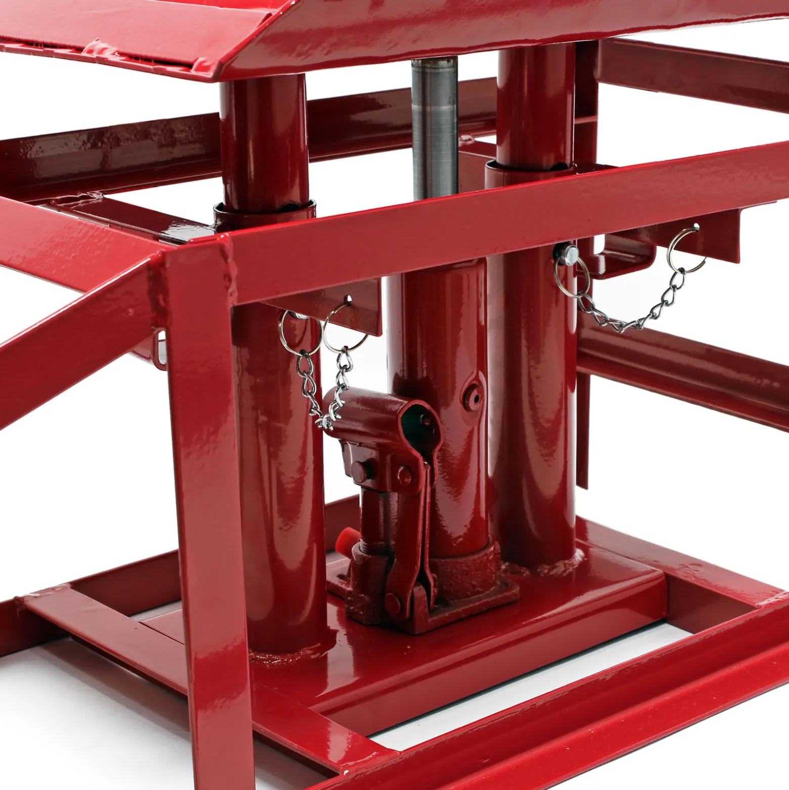 Wiltec 2x Auffahrrampe mit hydraulischem Wagenheber 2000 kg, höhenverstellbar bis 30 cm, Auffahrschiene mit Überfahrschutz, Verladerampe