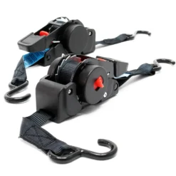 Wiltec 4x Automatik Zurrgurt 100 daN Zuglast LGF 0,2 m LGL 1,8 m PES Spanngurt, ideal für Autotransport