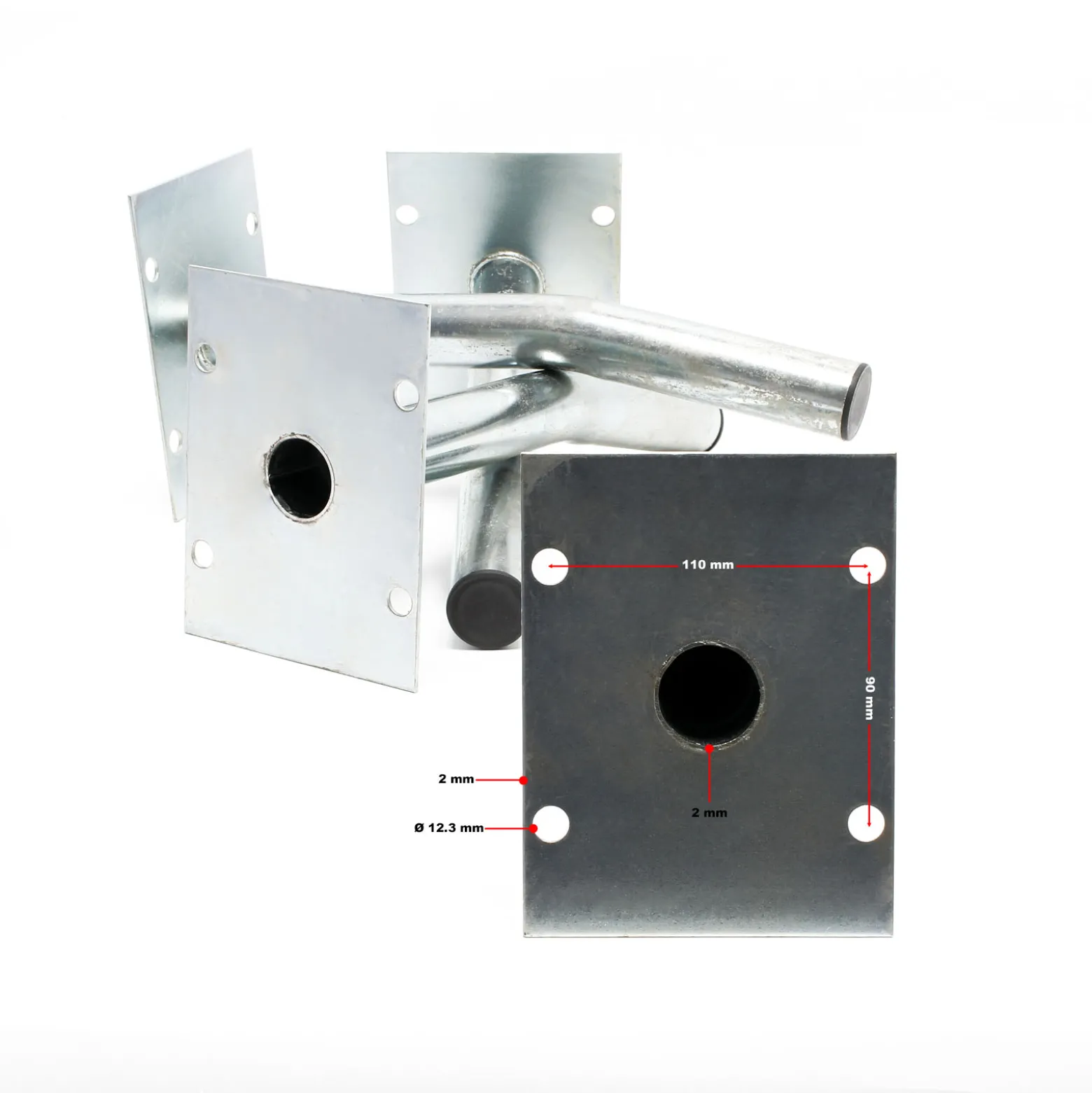 Wiltec 4x Autoreifen Wandhalter – 350 x 130 x 170 mm – aus Stahl – max. Traglast 50 kg je Halter – Reifenhalter Reifen Wandhalterung Felgenbaum Halter Garage Keller