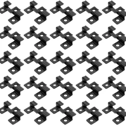 Wiltec 50x Edelstahl Clips 6mm Terrassendielen Montage, für 6mm Seitennut, Befestigungsklammer aus Edelstahl, schwarz