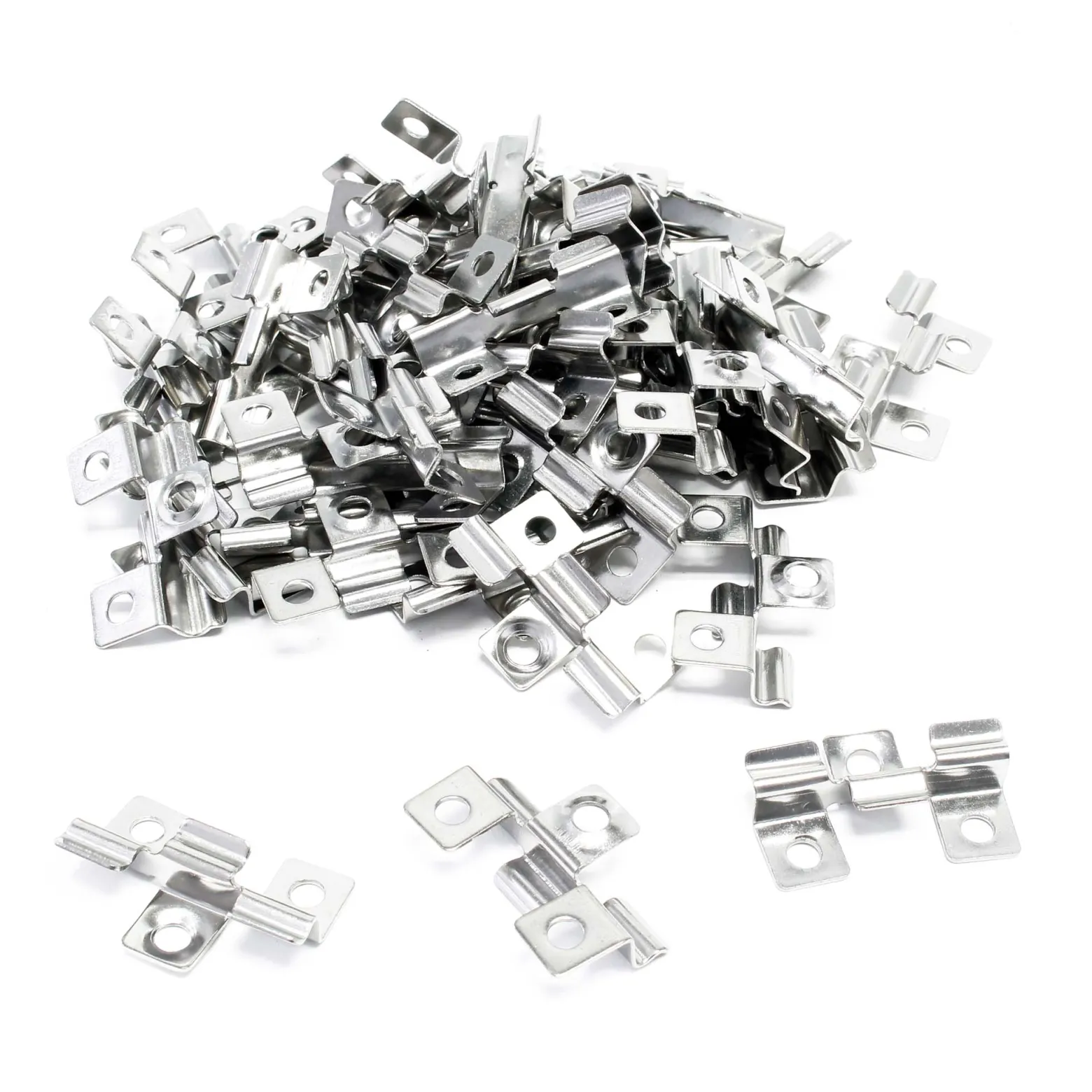 Wiltec 50x Edelstahl Clips 8mm Terrassendielen Montage, für 8mm Seitennut, Befestigungsklammer aus Edelstahl