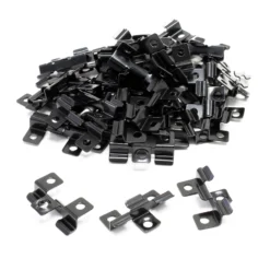 Wiltec 50x Edelstahl Clips 6mm Terrassendielen Montage, für 7mm Seitennut, Befestigungsklammer aus Edelstahl, schwarz