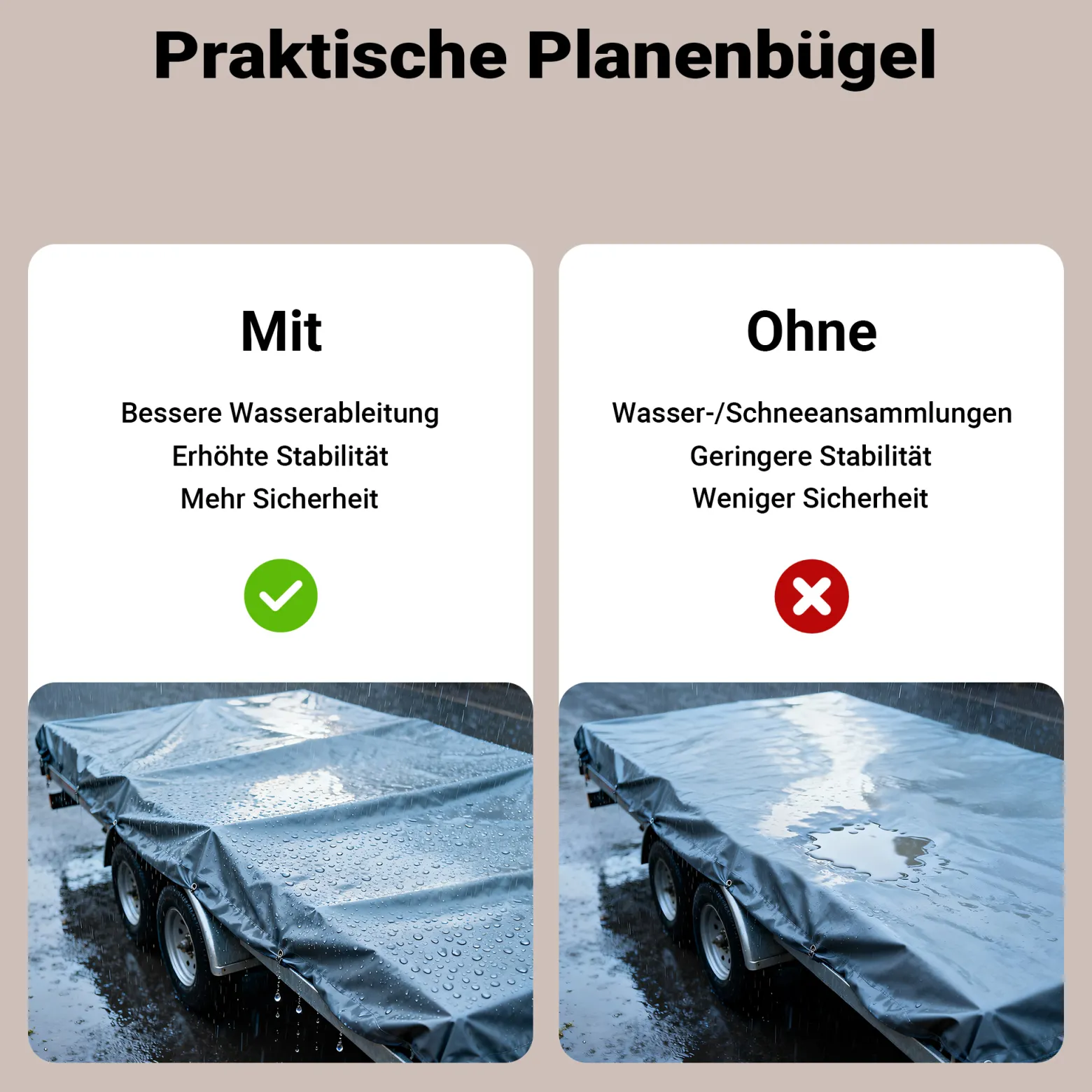 Wiltec 3x Flachplanenbügel 108-150 cm für Anhänger, verstellbare Aluminiumbügel für Anhängerplanen, Planenspanner für Flachplanen