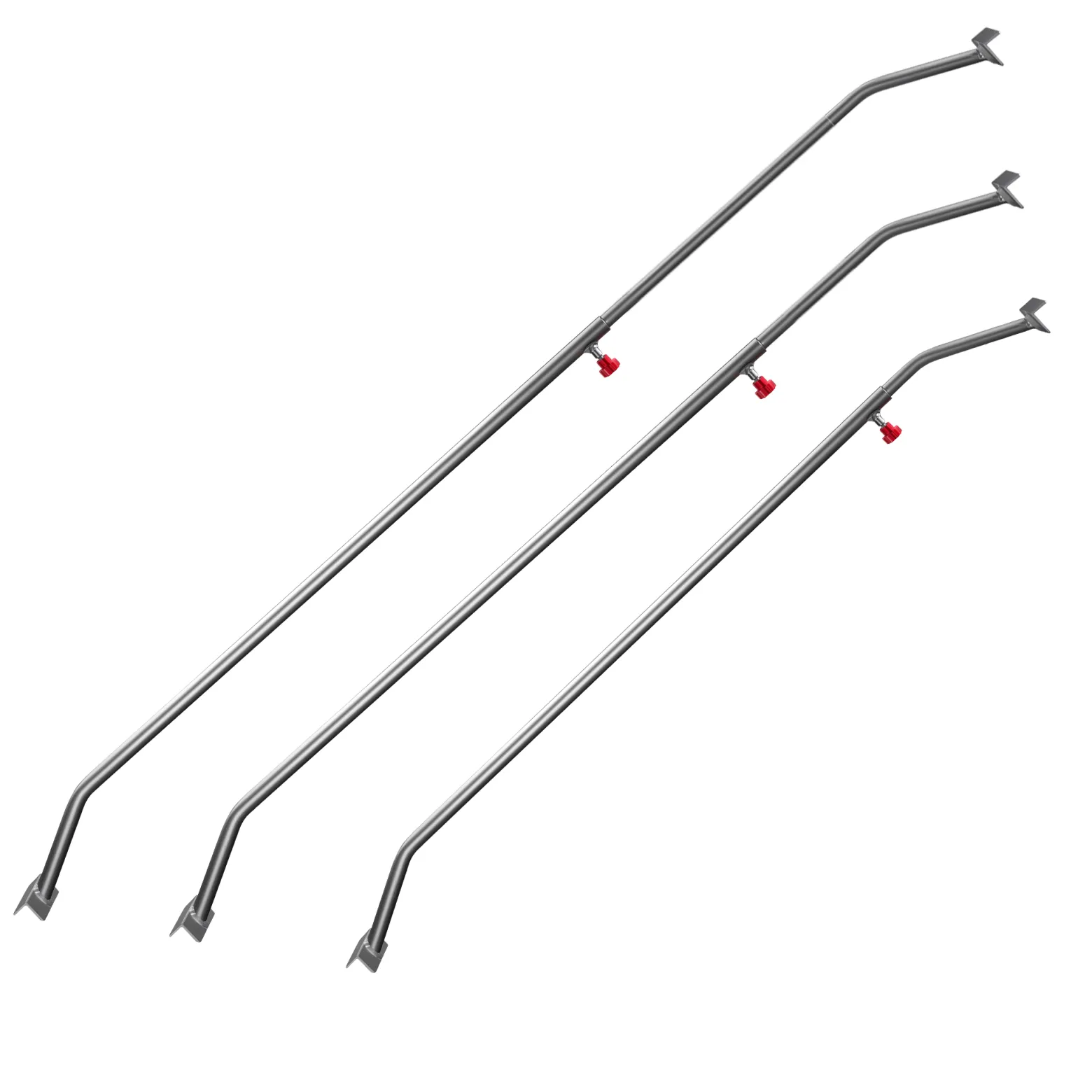 Wiltec 3x Flachplanenbügel 108-150 cm für Anhänger, verstellbare Aluminiumbügel für Anhängerplanen, Planenspanner für Flachplanen